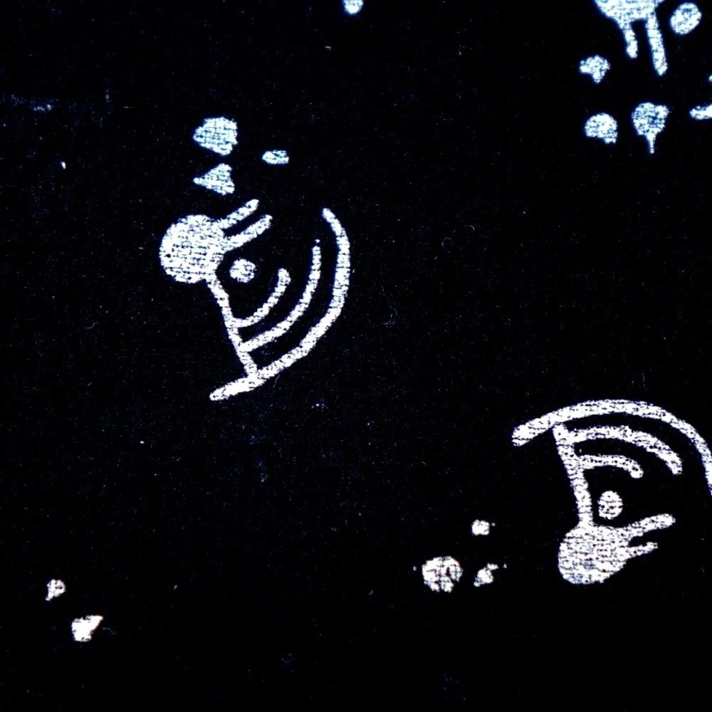 Round‎ the Clock Pantyhose Women Size A Jet Black White Crazy Cosmos Vintage 80s
